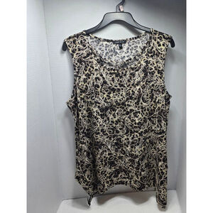 Women's Sami & Jo Leopard Print Tank Top L Brown Black